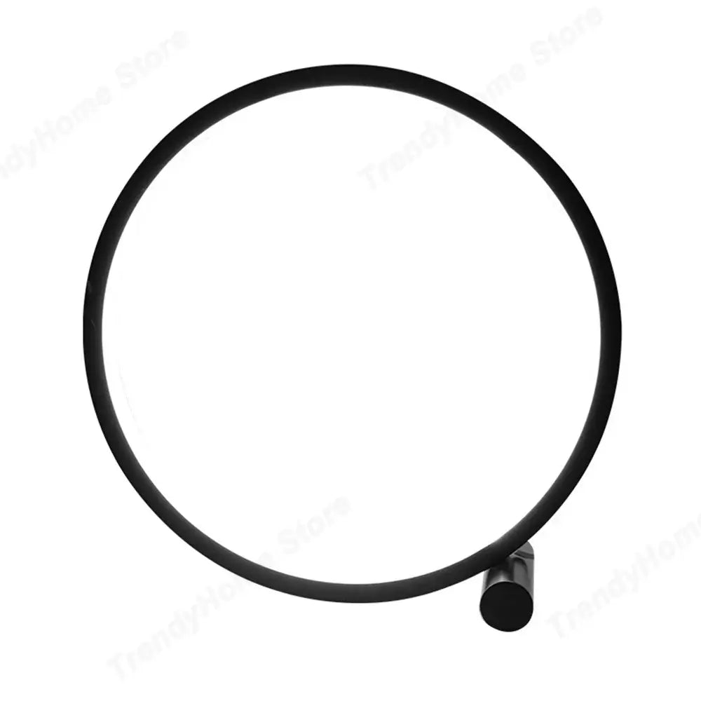 25CM LED Circular Ring Table Lamp - Modern Dimmable Light - Housite Button Control / Black / White Light