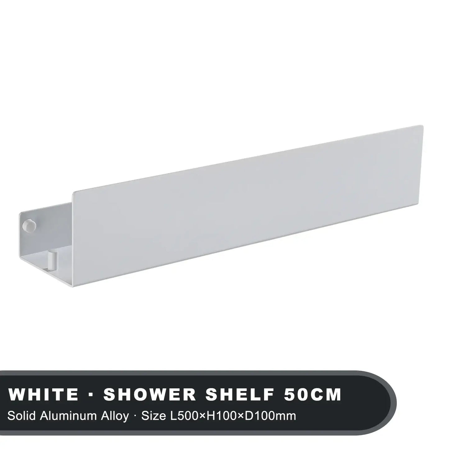 Bathroom Organizer Shelf With Hooks - Housite White 50cm