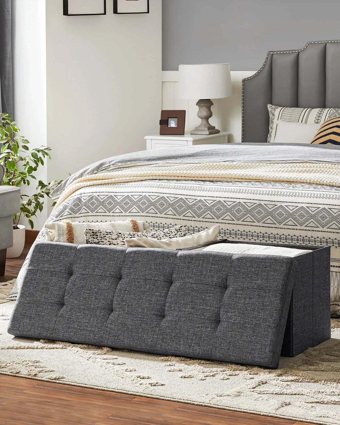 Foldable storage bench - Housite DARK GRAY / UNITED KINGDOM