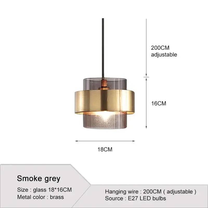 Modern Glass Chandeliers - Stylish Pendant Light for Dining & Bedroom - Housite Smoke gray / cold white