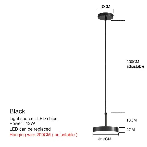 Nordic modern LED pendant light – Minimalist Brass Hanging Lamp by Housite - Housite black 12CM / Warm White