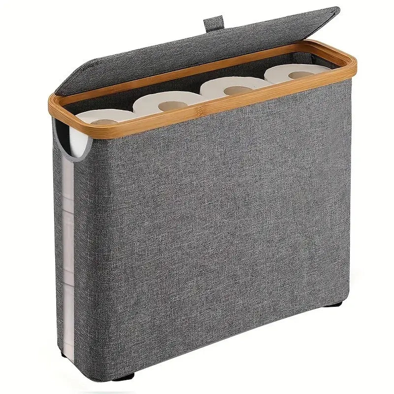 Toilet Paper Storage Basket with Lid – Organize Your Bathroom Essentials - Housite 1pc Gray