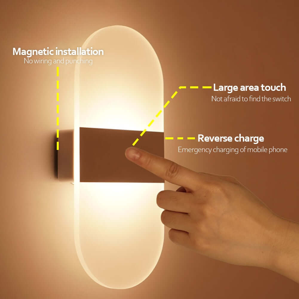 USB Rechargeable Wall Lights – Wireless, Motion & Touch Sensitive LED Lighting for Home, Bedroom, and Office - Housite 0 Arc-White Light / Motion Sensor