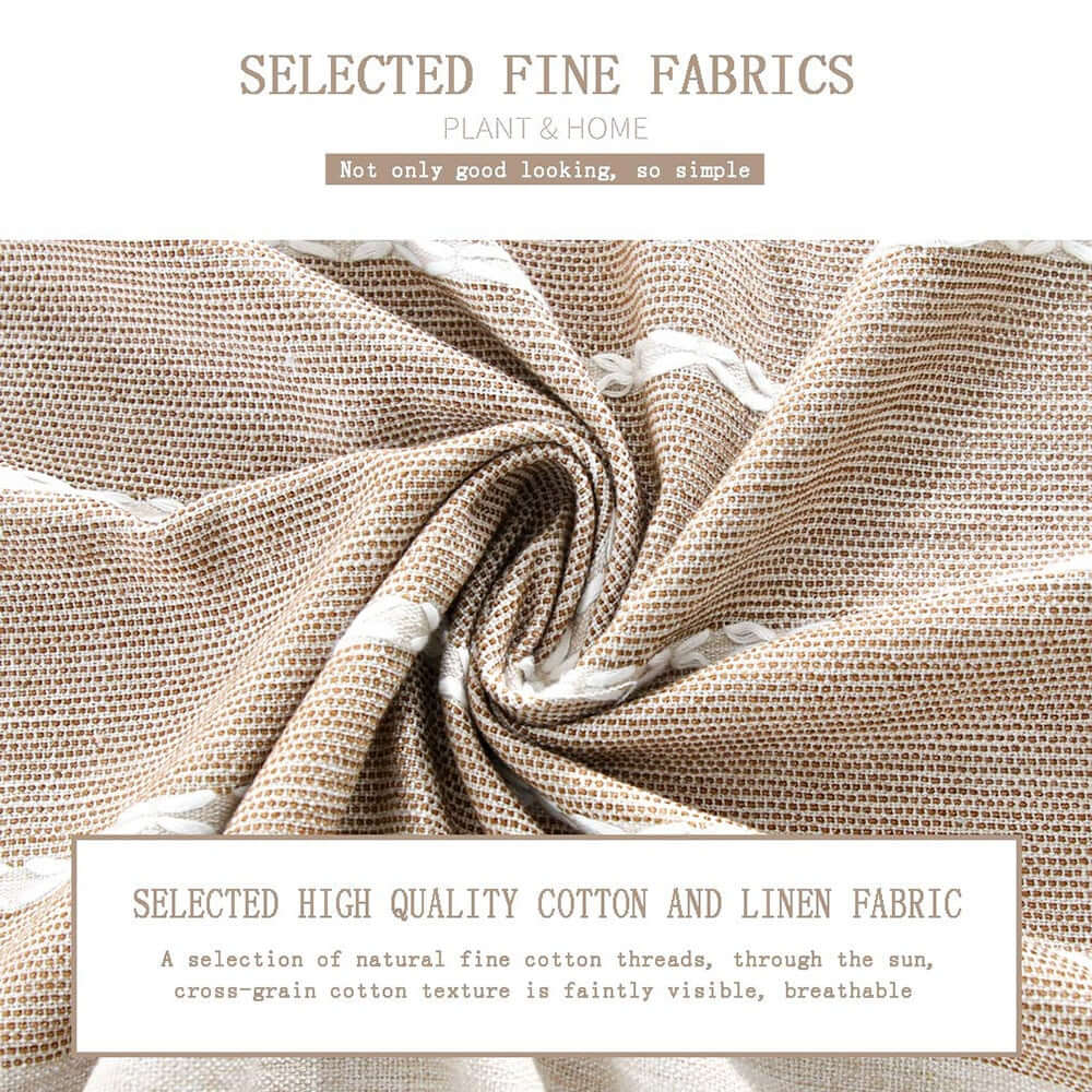 Cotton Linen Tablecloths, Wrinkle Free Anti-Fading - Housite 0 BEIGE / 100x160cm