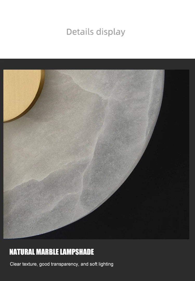 Modern Alabaster Marble Wall Lamp for Bedroom, Living Room & Kitchen Lighting