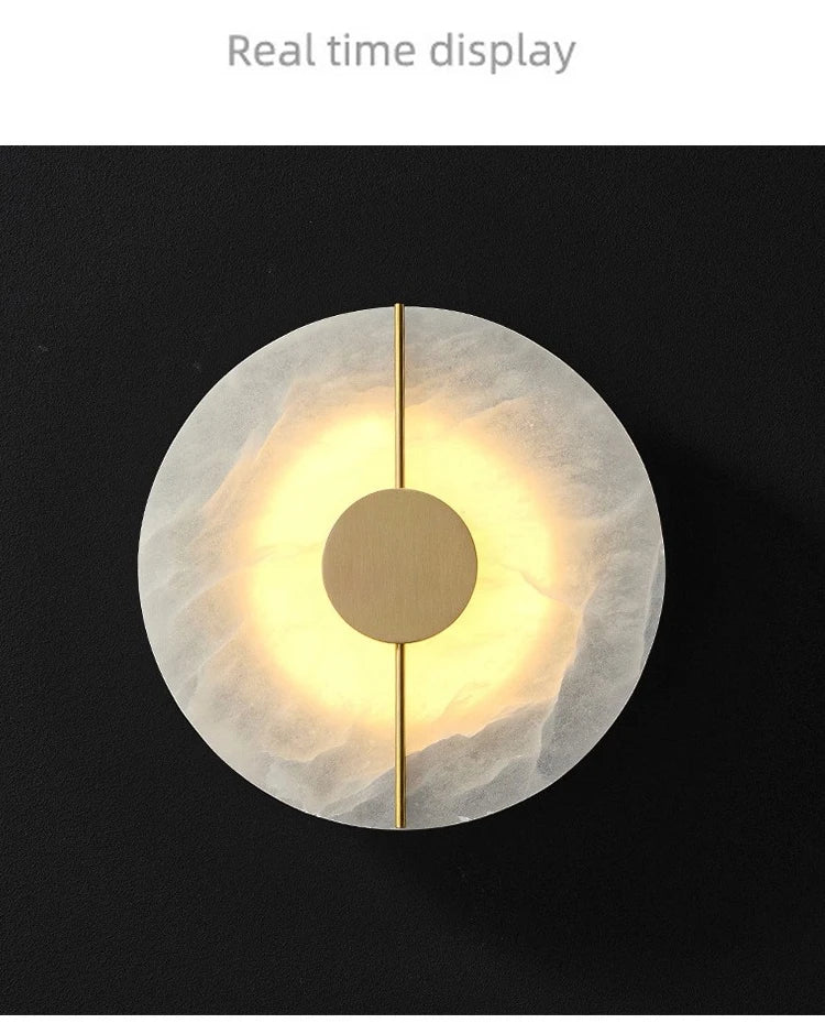 Modern Alabaster Marble Wall Lamp for Bedroom, Living Room & Kitchen Lighting