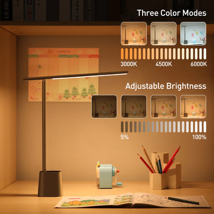 LED Desk Lamp Eye Protection – Dimmable, Rechargeable & Smart Adaptive Brightness