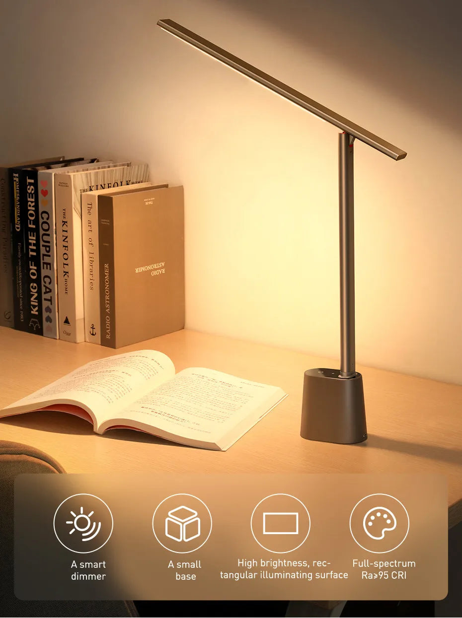 LED Desk Lamp Eye Protection – Dimmable, Rechargeable & Smart Adaptive Brightness