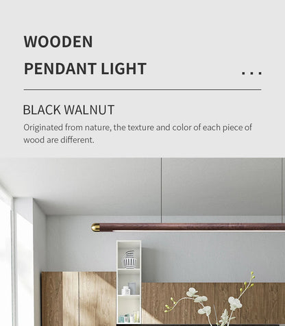 Modern Copper Pendant Lights - Circular Corner Design, Black Walnut, Nordic Style LED Lamp for Dining Room, kitchen, and living room
