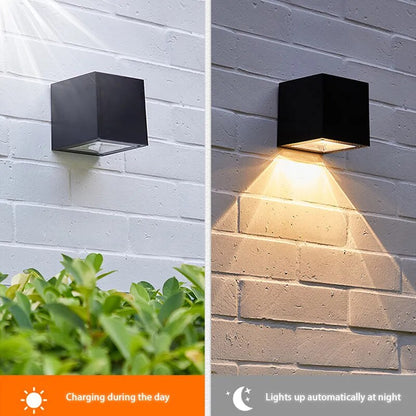 LED Solar Light Outdoor Garden Square Wall Lamp