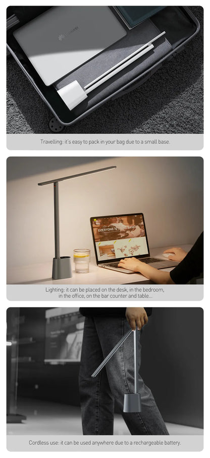 LED Desk Lamp Eye Protection – Dimmable, Rechargeable & Smart Adaptive Brightness
