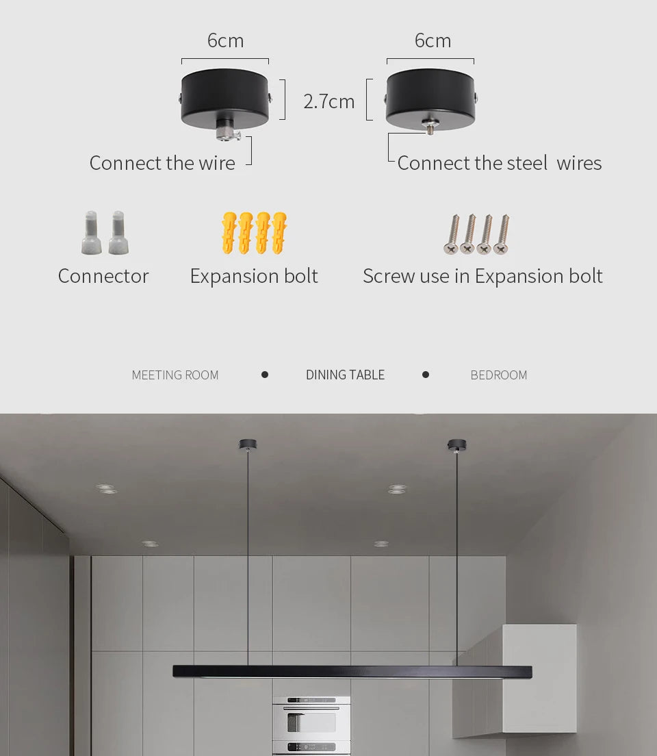 Classic Black & White Modern LED Pendant Lights – Energy-Efficient & Stylish