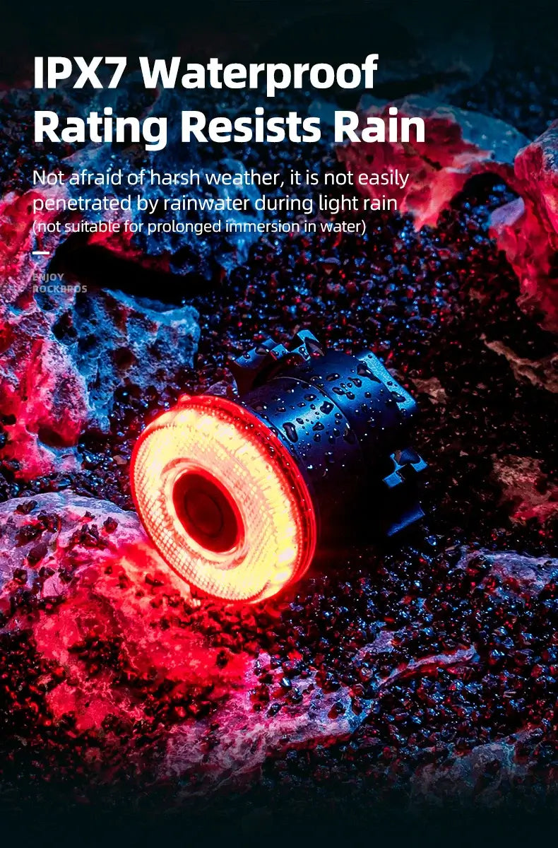 Smart Bike Tail Light – USB-C Rechargeable LED Rear Bicycle Light | IPX6 Waterproof Safety Light for Night Riding & Cycling
