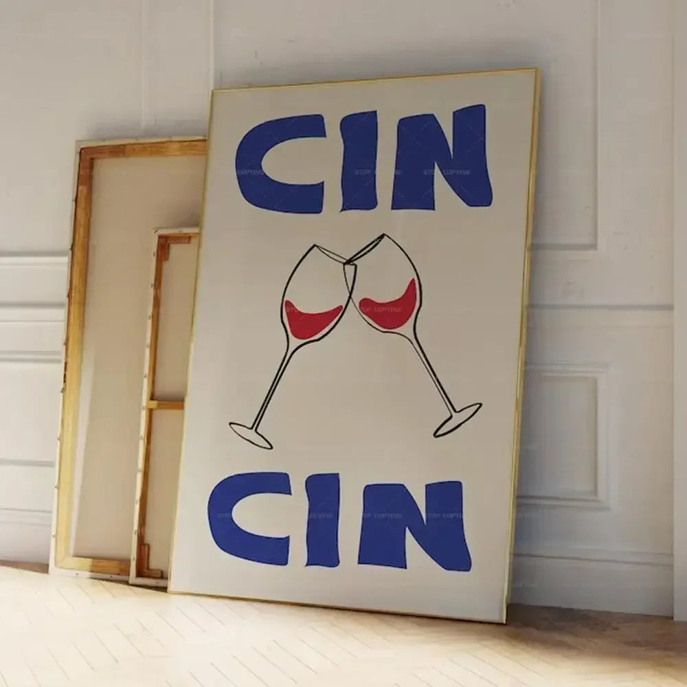 Mid-Century Wine and Cheese Club Canvas Wall Art – Vintage-Inspired Home Décor