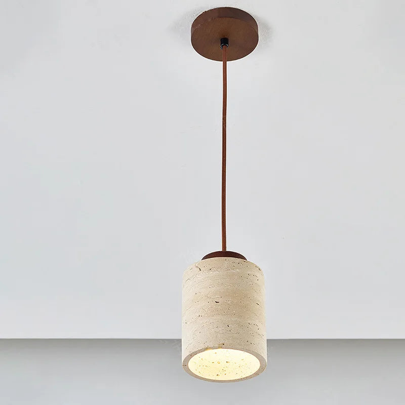 Japanese Modern Designer Wabi-Sabi Bedroom Bedside Lighting - Yellow Cave Stone Chandelier with LED