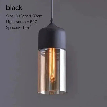 Modern black LED glass pendant light with a minimalist design, perfect for stylish interiors.