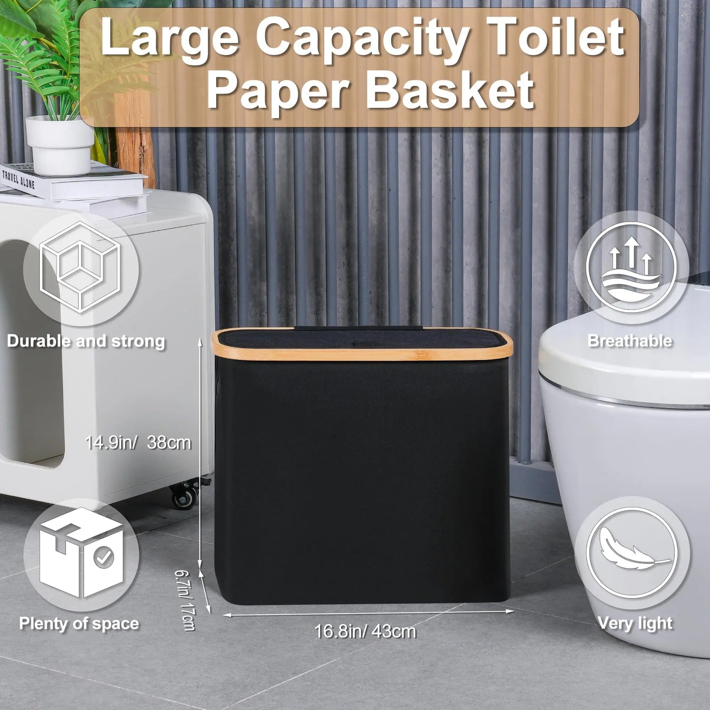 Toilet Paper Storage Basket with Lid – Organize Your Bathroom Essentials
