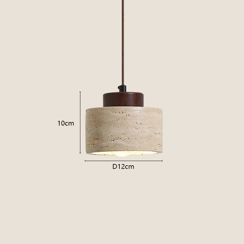 Japanese Modern Designer Wabi-Sabi Bedroom Bedside Lighting - Yellow Cave Stone Chandelier with dimensions 10cm height and 12cm diameter.