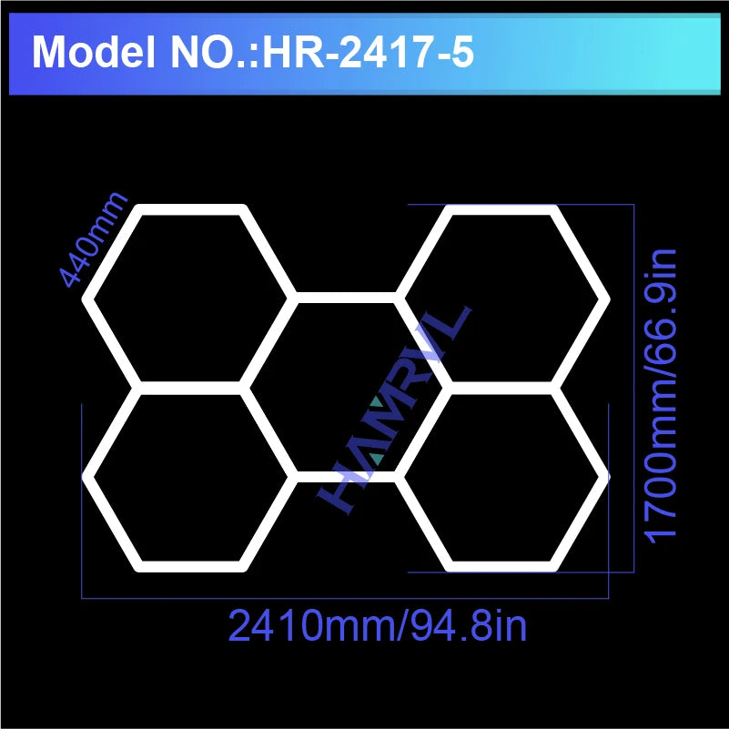 Hexagonal Ceiling Light – Ultra-Bright 6500K LED Light for Barbershop, Garage, Gym & More!
