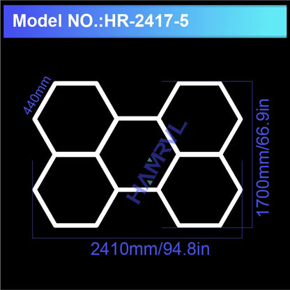 Hexagonal Ceiling Light – Ultra-Bright 6500K LED Light for Barbershop, Garage, Gym & More!