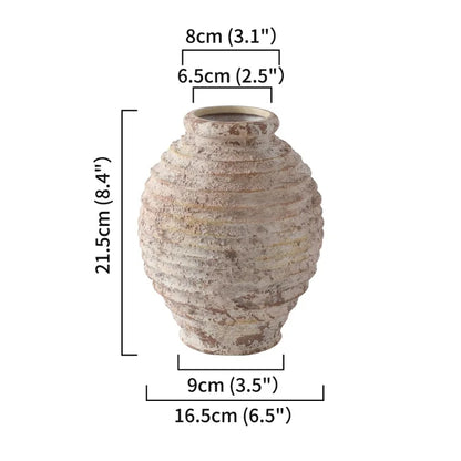 Retro Nostalgic Rough Clay Pottery Vase – Handmade Vintage Home Decor