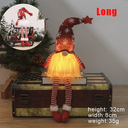 🎄 Christmas Faceless Doll Gnome Ornaments - Housite Red LED