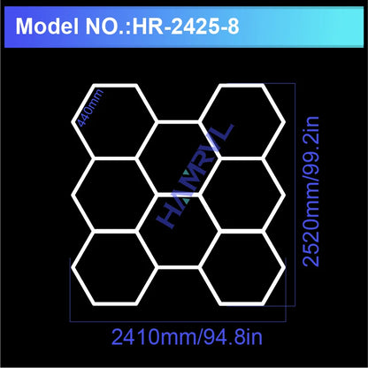 Hexagonal Ceiling Light – Ultra-Bright 6500K LED Light for Barbershop, Garage, Gym & More!