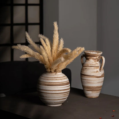Simple Wabi Sabi Style Vase – Handcrafted Stoneware Elegance
