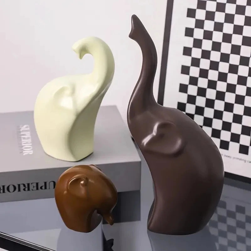 Housite – Nordic Style Elephant Family of Three Family Statues - Housite Tj001-205