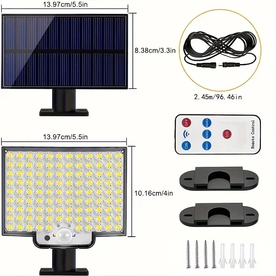 Super Bright 106 LED Solar Split Wall Lamp - Motion Sensor Lighting