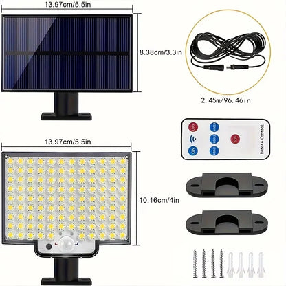 Super Bright 106 LED Solar Split Wall Lamp - Motion Sensor Lighting