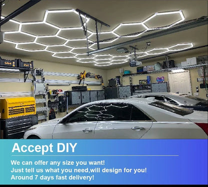 Hexagonal Ceiling Light – Ultra-Bright 6500K LED Light for Barbershop, Garage, Gym & More!
