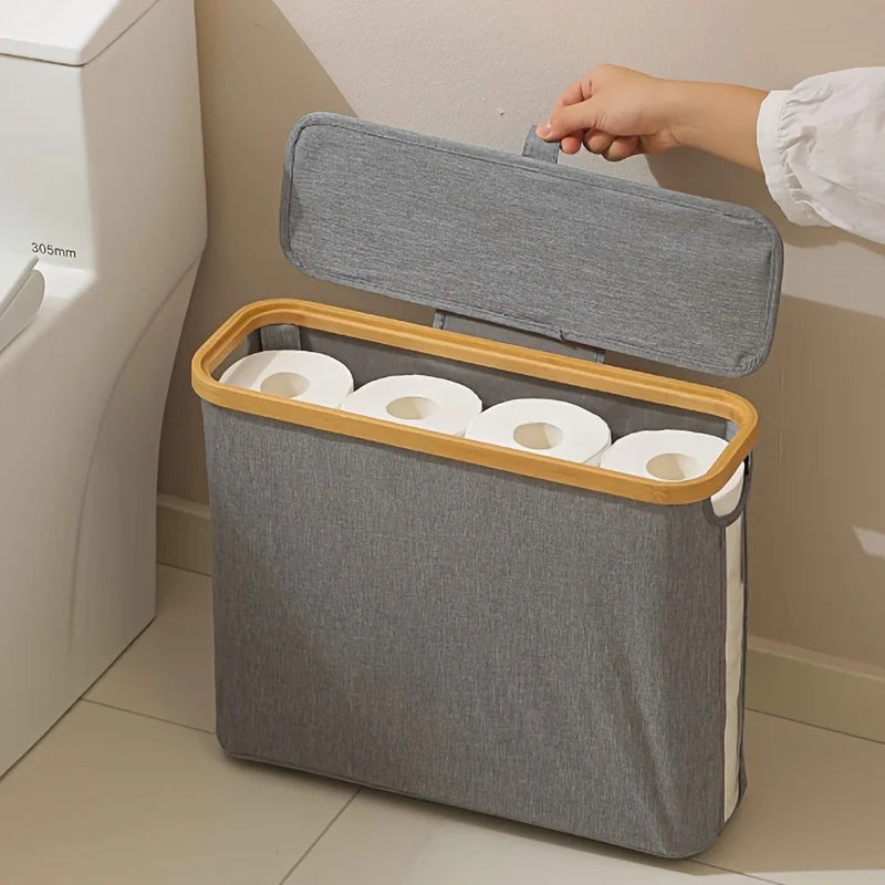 Toilet Paper Storage Basket with Lid – Organize Your Bathroom Essentials