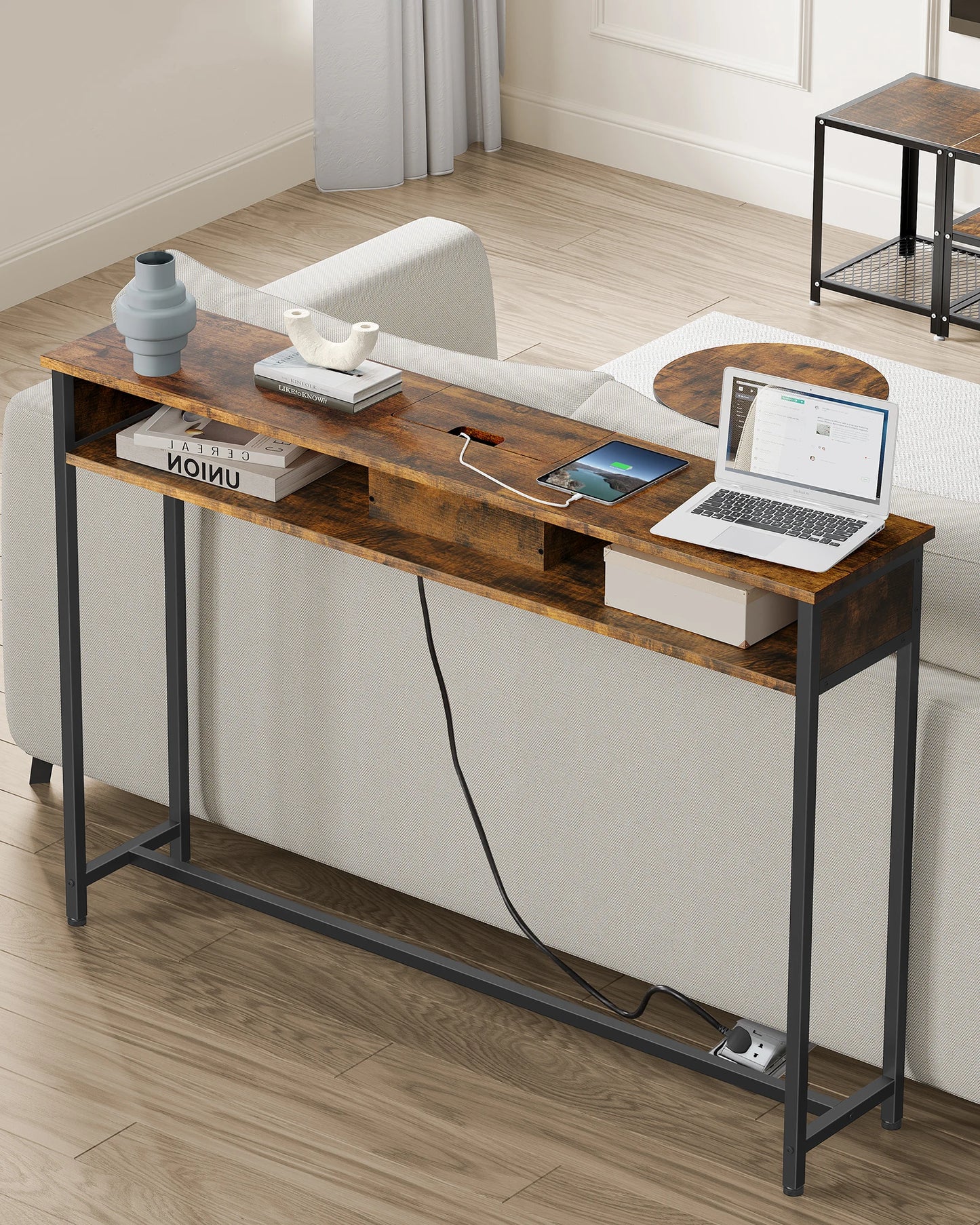 Housite Console Table With Charging Station – Sleek, Functional & Space-Saving