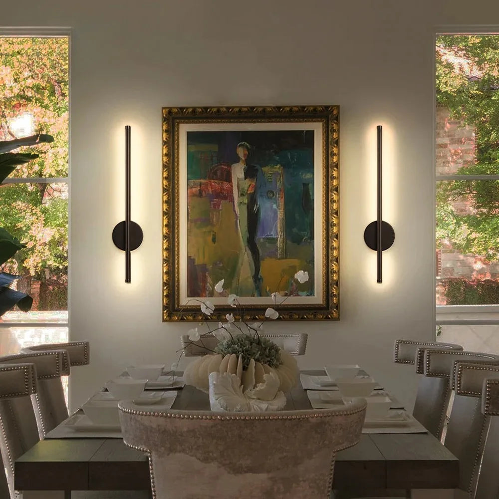 Rechargeable 50cm / 80cm Wireless LED Wall Light – Modern Dimmable Bedside Night Lamp with Remote Control - Housite 50cm / Black / Dimming