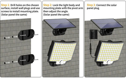 Super Bright 106 LED Solar Split Wall Lamp - Motion Sensor Lighting