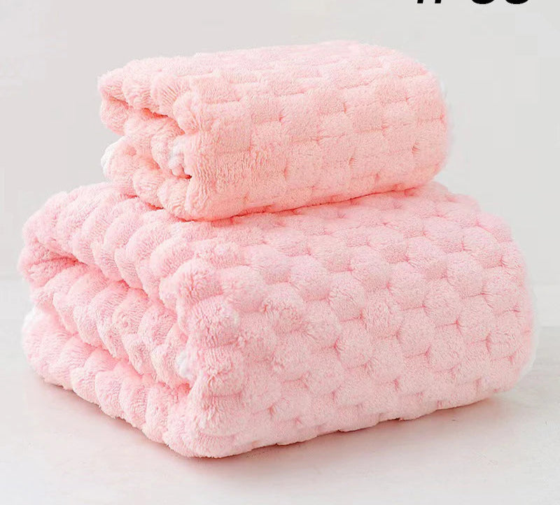 High quality bamboo charcoal coral velvet fiber bath towel