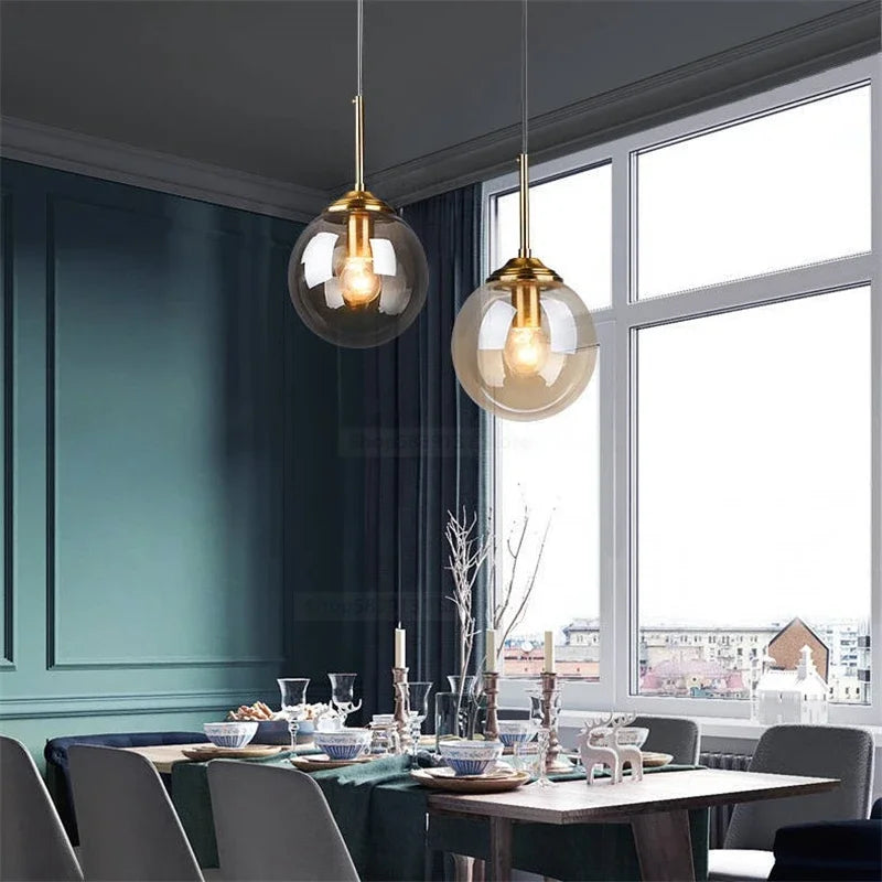Nordic Modern Glass Ball Island Pendant