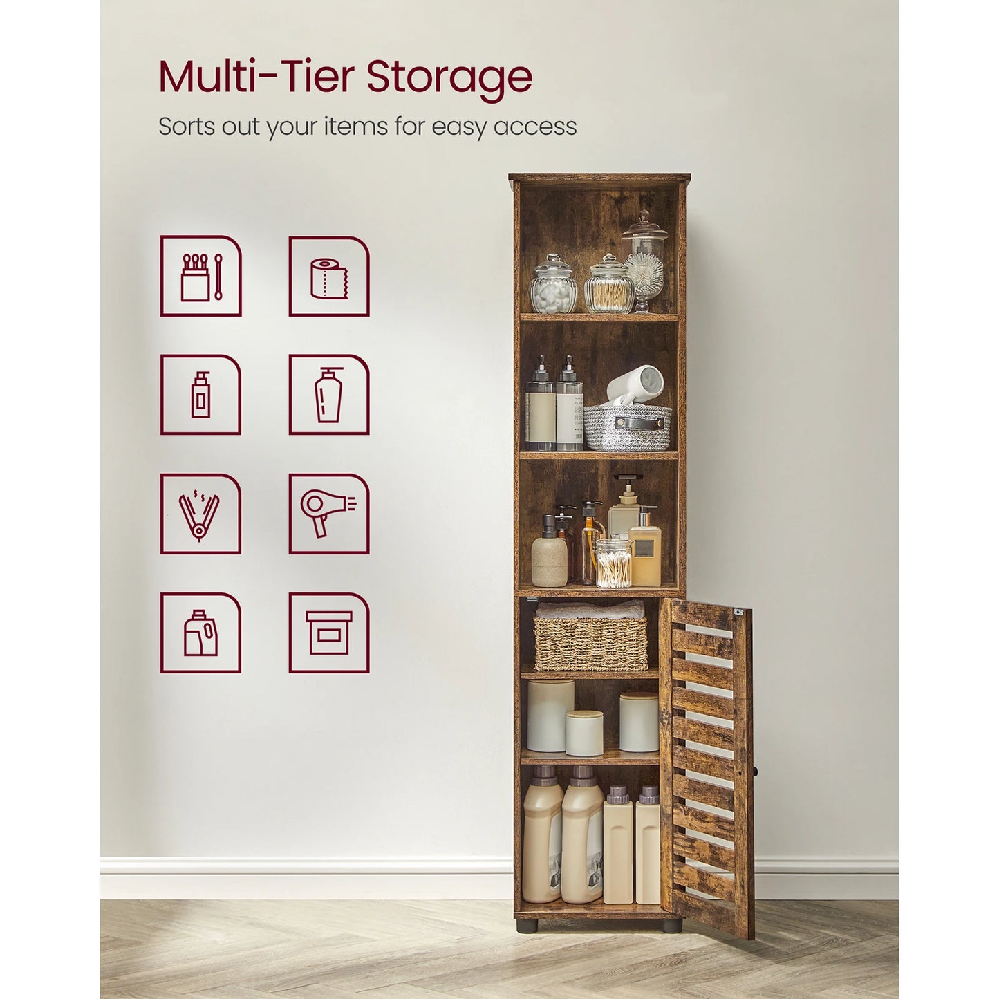 Tall Bathroom Storage Cabinet Unit