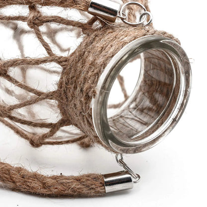 Hand Woven Hemp Rope Glass Vase – Boho Home Decor by Housite