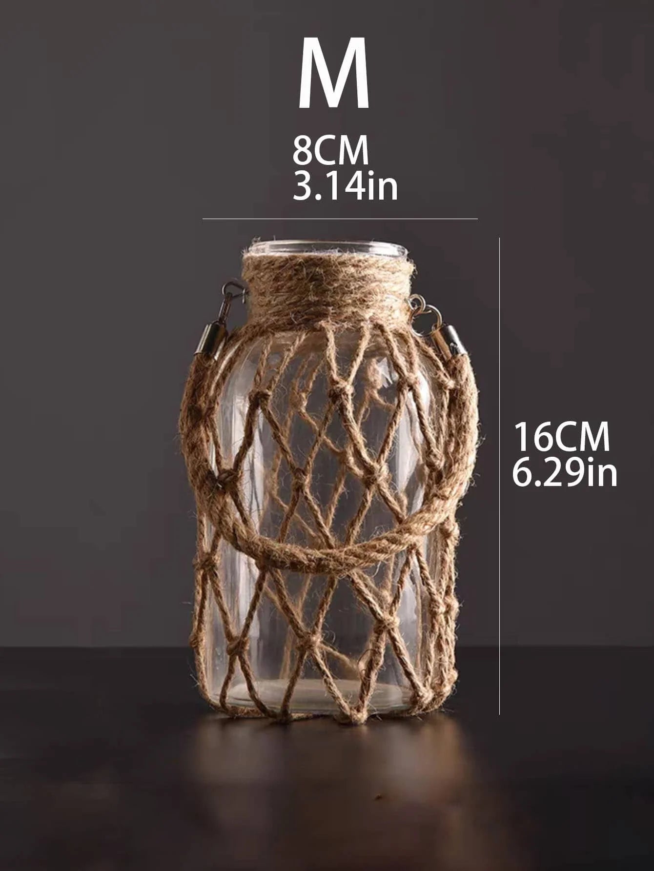 Hand Woven Hemp Rope Glass Vase – Boho Home Decor by Housite