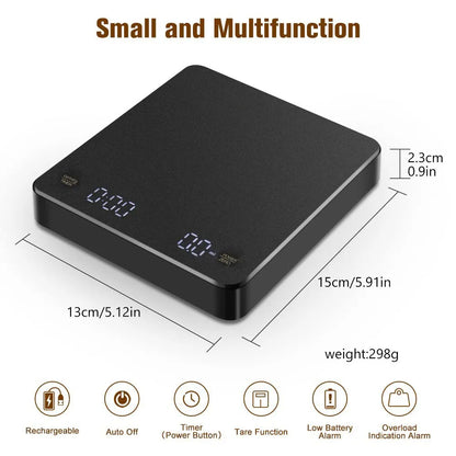 Precision Digital Coffee Scale with Timer | Accurate Espresso & Pour Over Brewing Scale