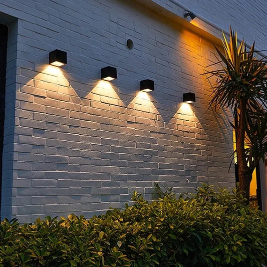 LED Solar Light Outdoor Garden Square Wall Lamp