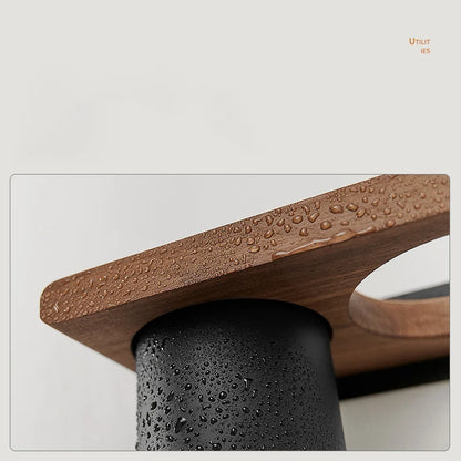 Farmhouse Wooden Wall Mount Hair Dryer Holder — Stylish Bathroom Hair Tool Organizer