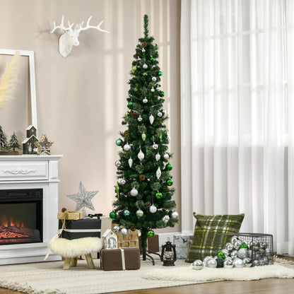 5.5FT Artificial Slim Christmas Tree - Housite green / 5.5ft / UNITED KINGDOM