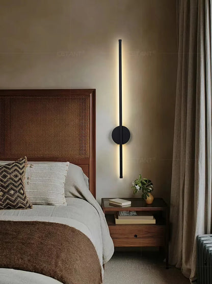 Rechargeable 50cm / 80cm Wireless LED Wall Light – Modern Dimmable Bedside Night Lamp with Remote Control - Housite 50cm / Black / Dimming