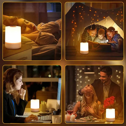 Touch Night Lamp – 3 Modes Dimming Bedside Light with USB Charging | Soft Ambient Light for Bedroom & Kids