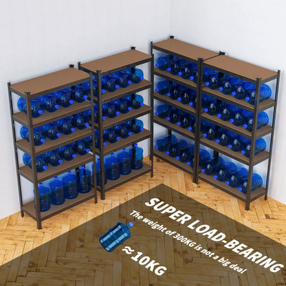 5-Tier Garage Shelving Unit – Heavy-Duty Metal Storage Rack for Workshop, Warehouse, Home, Office &amp; Pantry