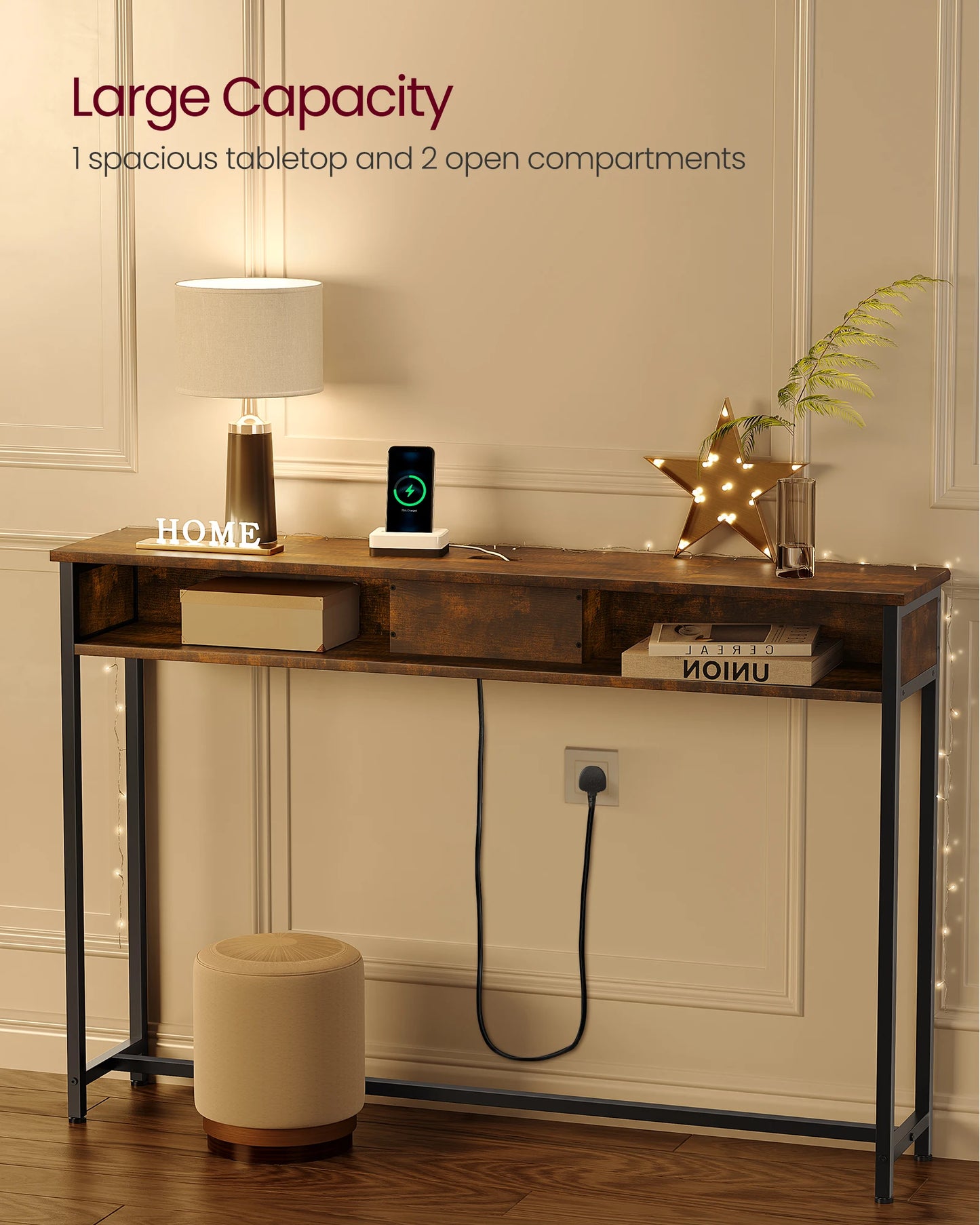 Housite Console Table With Charging Station – Sleek, Functional & Space-Saving