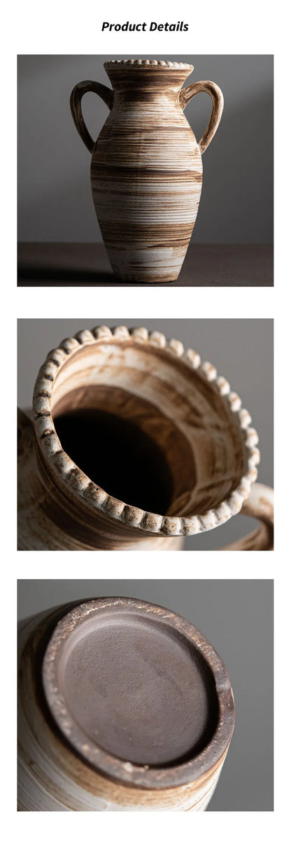 Simple Wabi Sabi Style Vase – Handcrafted Stoneware Elegance